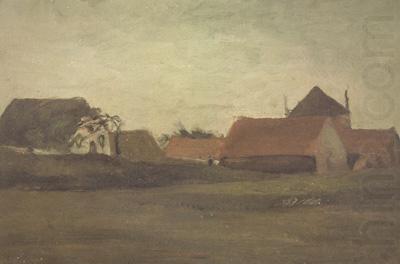 Vincent Van Gogh Farmhouses in Loosduinen near The Hague at Twilight (nn04) china oil painting image
